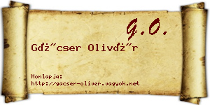 Gácser Olivér névjegykártya